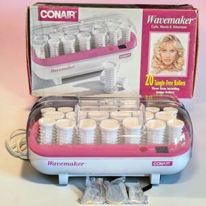 Conair Wavemaker Hot Rollers Curl Volume Set 20 Tangle Free Jumbo Rollers Hair